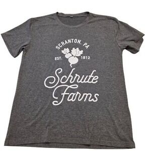 Schrute Farms Scranton PA T Shirt M Womens Charcoal Gray Short Sleeve Tee Office